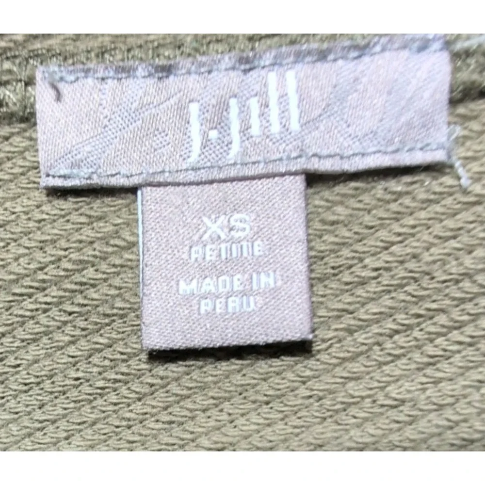 J Jill Olive Green Drape Cardigan Comfy Cozy Open Front Effortless Boho Chic XS - Picture 4 of 6